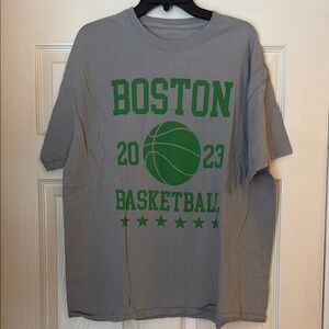 Gray Boston Basketball T-Shirt